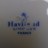 12 porcelain hollow plates of Limoges gold fillet and monogram