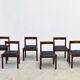 Set of six leather "Carimate" dining chairs by Vico Magistretti for Cassina