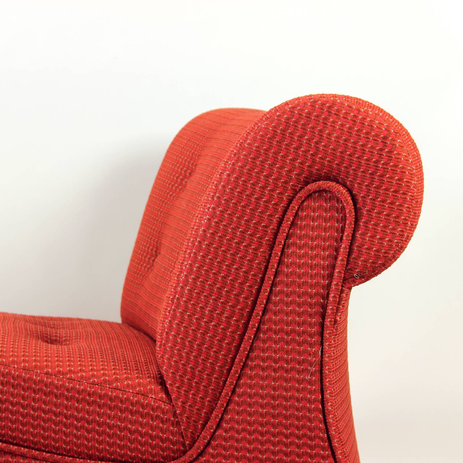 Space Age Modular Curved Sofa In Original Red Fabric, Tatra 1970s