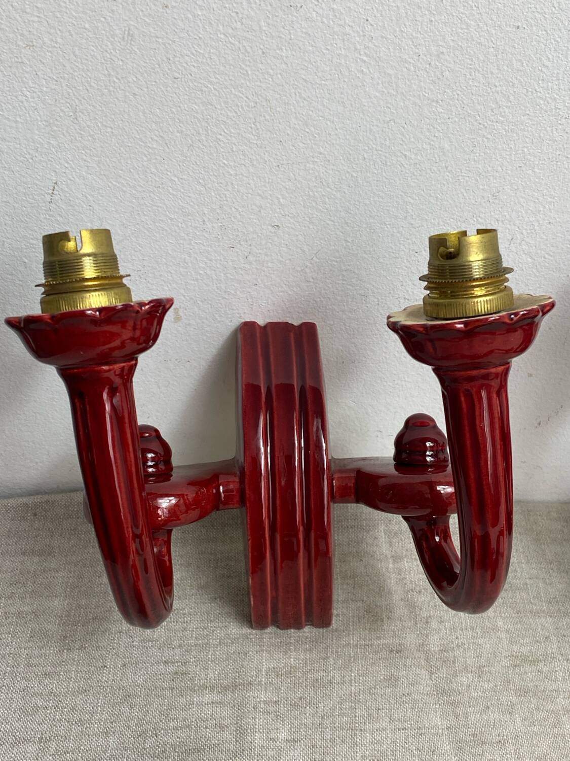 Art Deco ceramic wall lights, adjustable arms