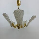 Italian murano glass chandelier hollywood regency design , 1970’s