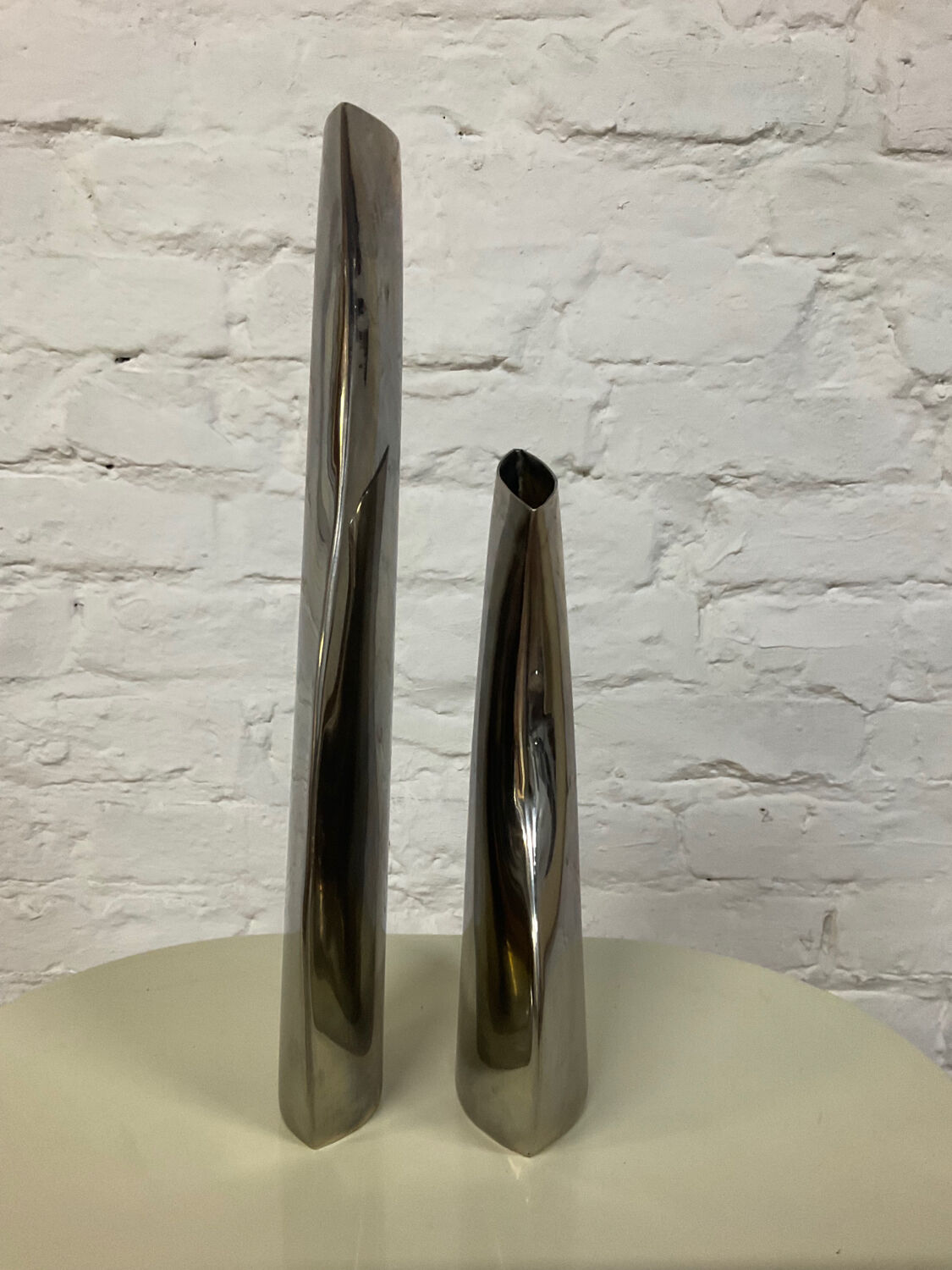 Duo of brass vases from the 60s
