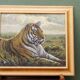 Oil on canvas, resting tiger