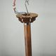 Czech Art Deco Walnut, Chrome and Opaline Glass Chandelier, 1930s