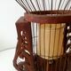 Antique wooden birdcage table lamp light bird home vintage