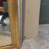 Louis Philippe pearl-gilded mirror in gold leaf, 133/177cm