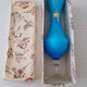 Vase opaline bleue Italie boite étiquette d'origine