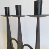 Black wrought iron candle holder 50s