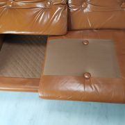 Canapé cuir fauve scandinave