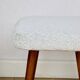 White-cream square stool Ivory vintage PRL 1970s