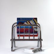 Chrome tubular steel magazine holder, Le Zack 1980