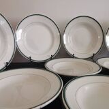 10 deep plates Moulin Des Loups Hamage green border