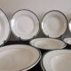 10 deep plates Moulin Des Loups Hamage green border