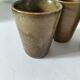 5 speckled stoneware cups from digoin (gp digoin) in brown, 1970s.