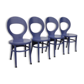Series of 4 vintage Baumann chairs model Mouette