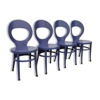 Série de 4 chaises vintage Baumann modèle Mouette