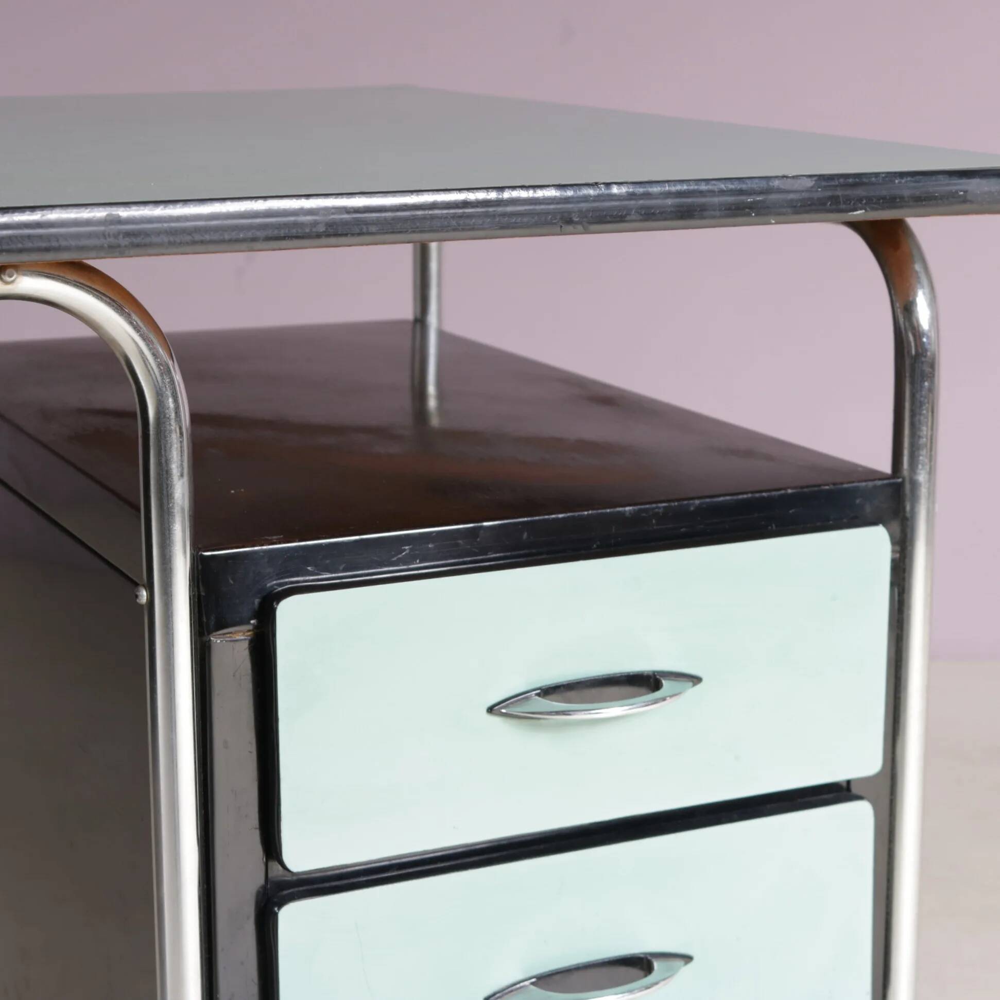 Bauhaus style desk from the 1950s by Torck, Belgium.