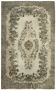 Hand-Knotted Carved Anatolian 1970s 186 cm x 292 cm Grey Carpet