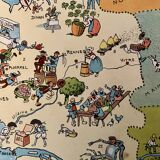 Old poster illustrated map of Brittany 1939 - JP Pinchon