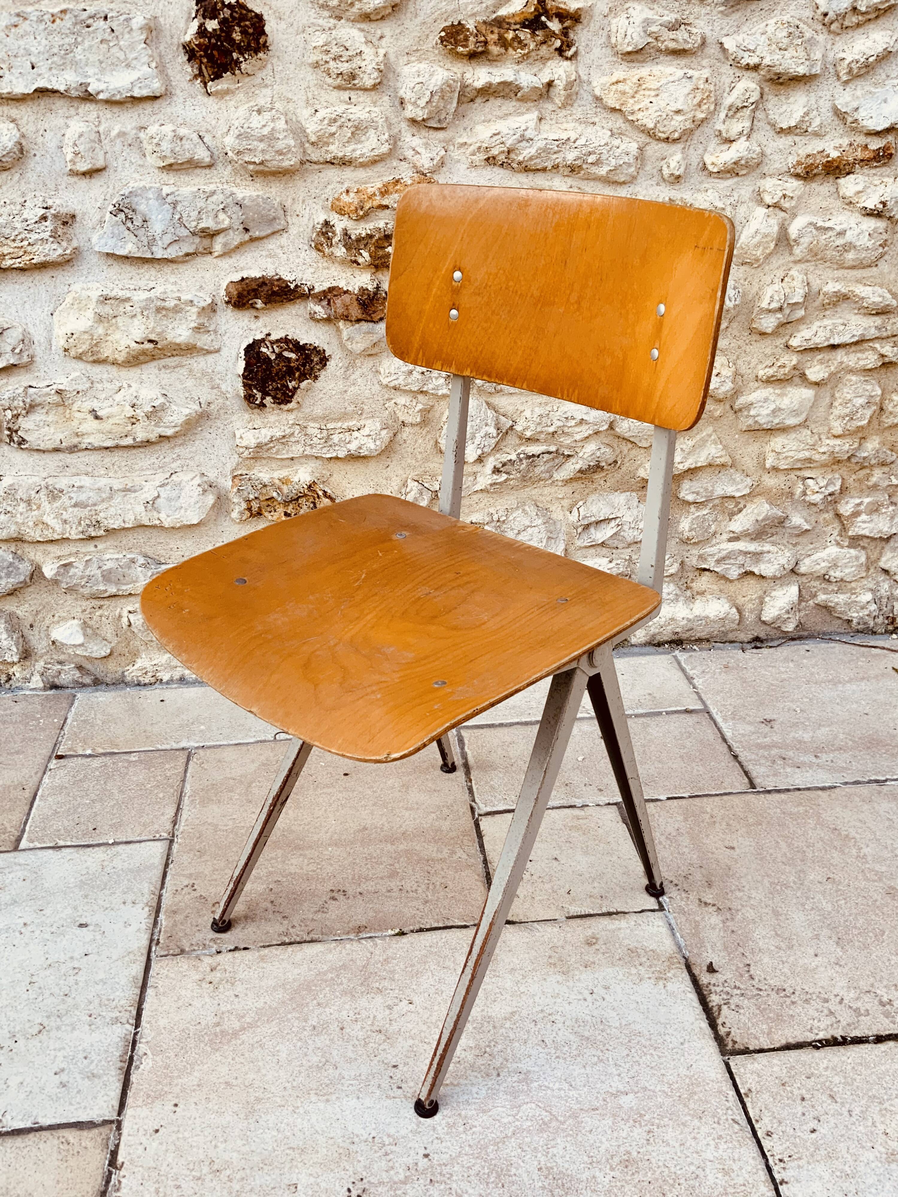 Compass chair in metal and wood 1950s/60s