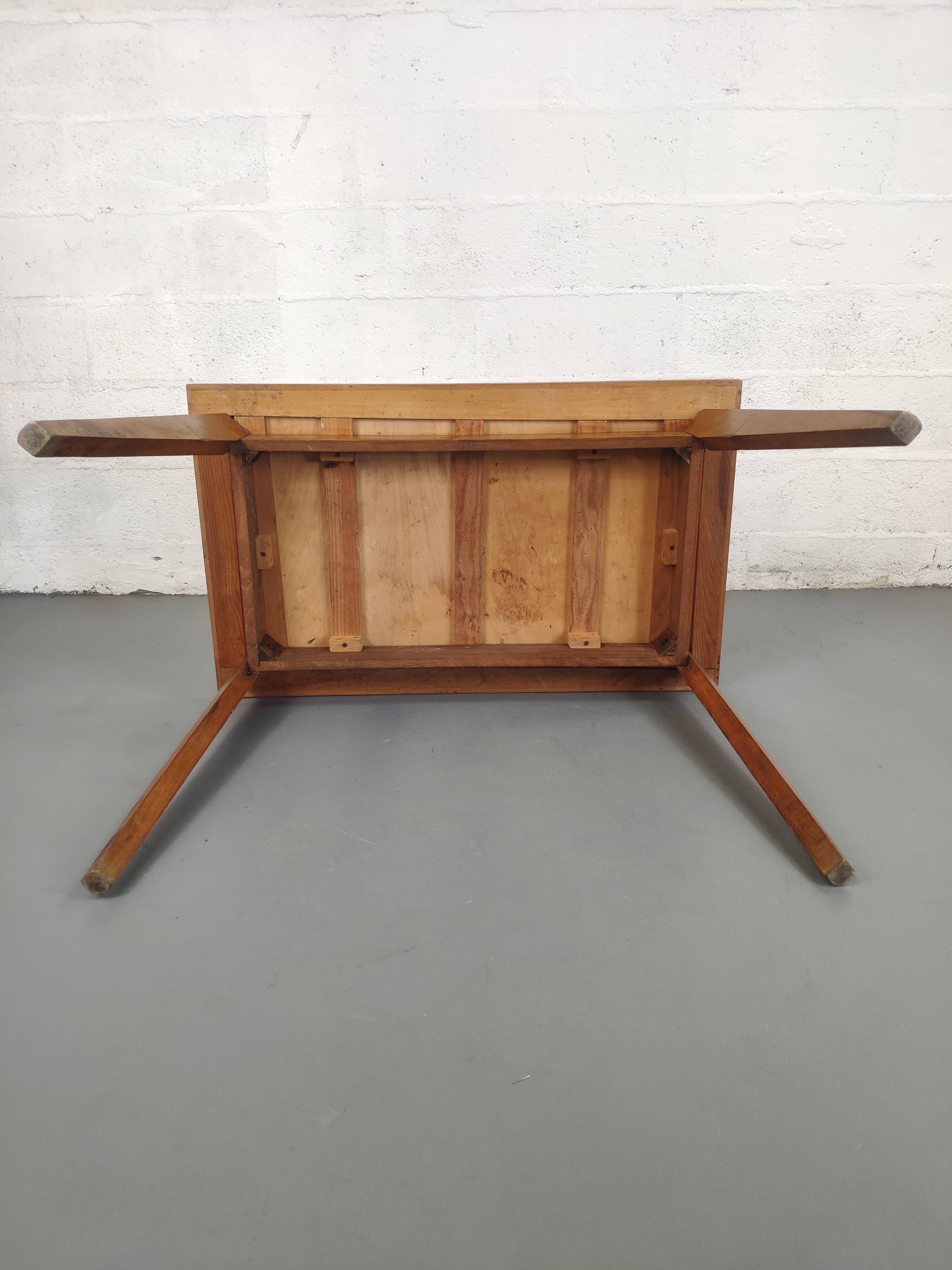 Vintage bistro table rectangular compass feet