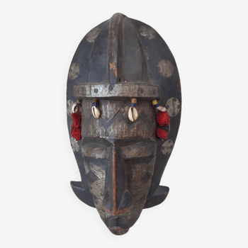 Masque africain, art tribal ancien africain, masque h 36 l 17 cm