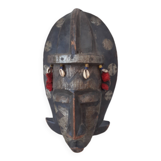 Masque africain, art tribal ancien africain, masque h 36 l 17 cm