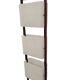 Column totem floor lamp in teak and frosted resin Scandinavian design