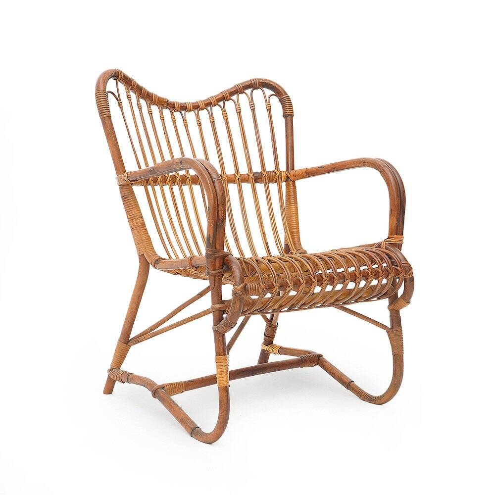 Rattan armchair, 1950s