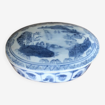 Blue and white porcelain jewelry box