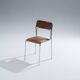 Tubular steel and cognac leatherette chair, 1980s