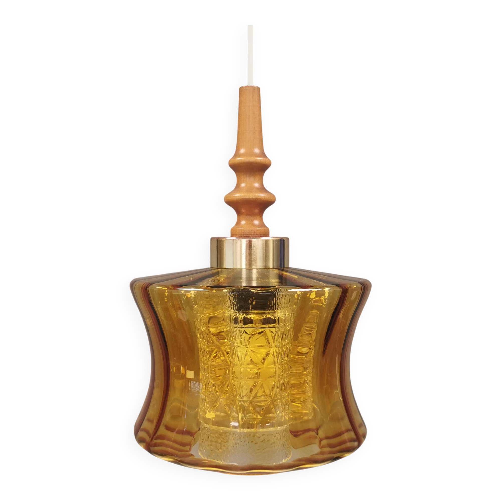 Swedish hanging lamp with double layer glass shades, 1970s