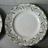 4 Terre de Fer Saint Amand flat plates, mimosa decoration