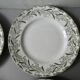 4 assiettes plates Terre de Fer Saint Amand, décor mimosas