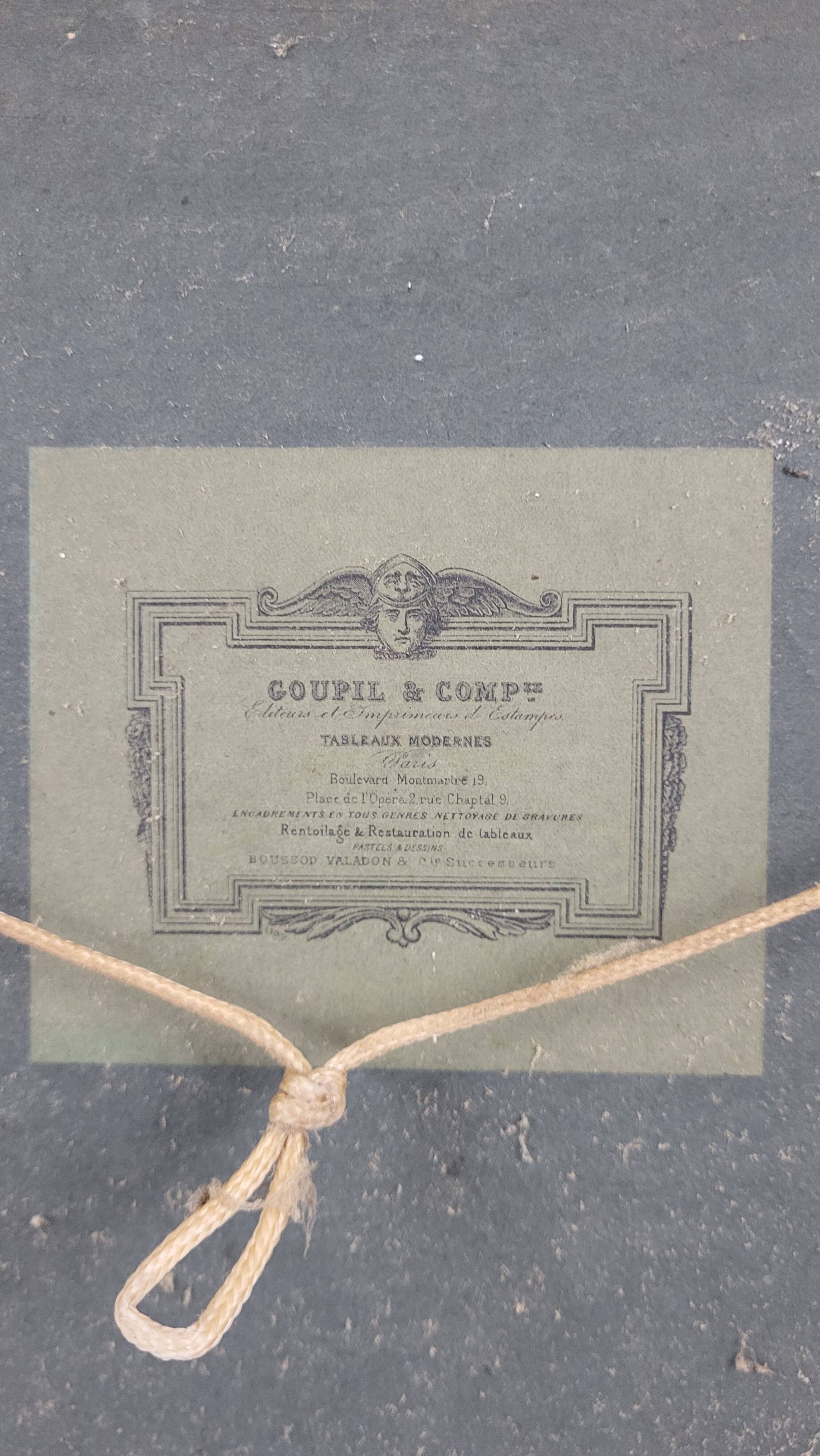 19th century gilded wooden mirror from Maison Goupil & Cie