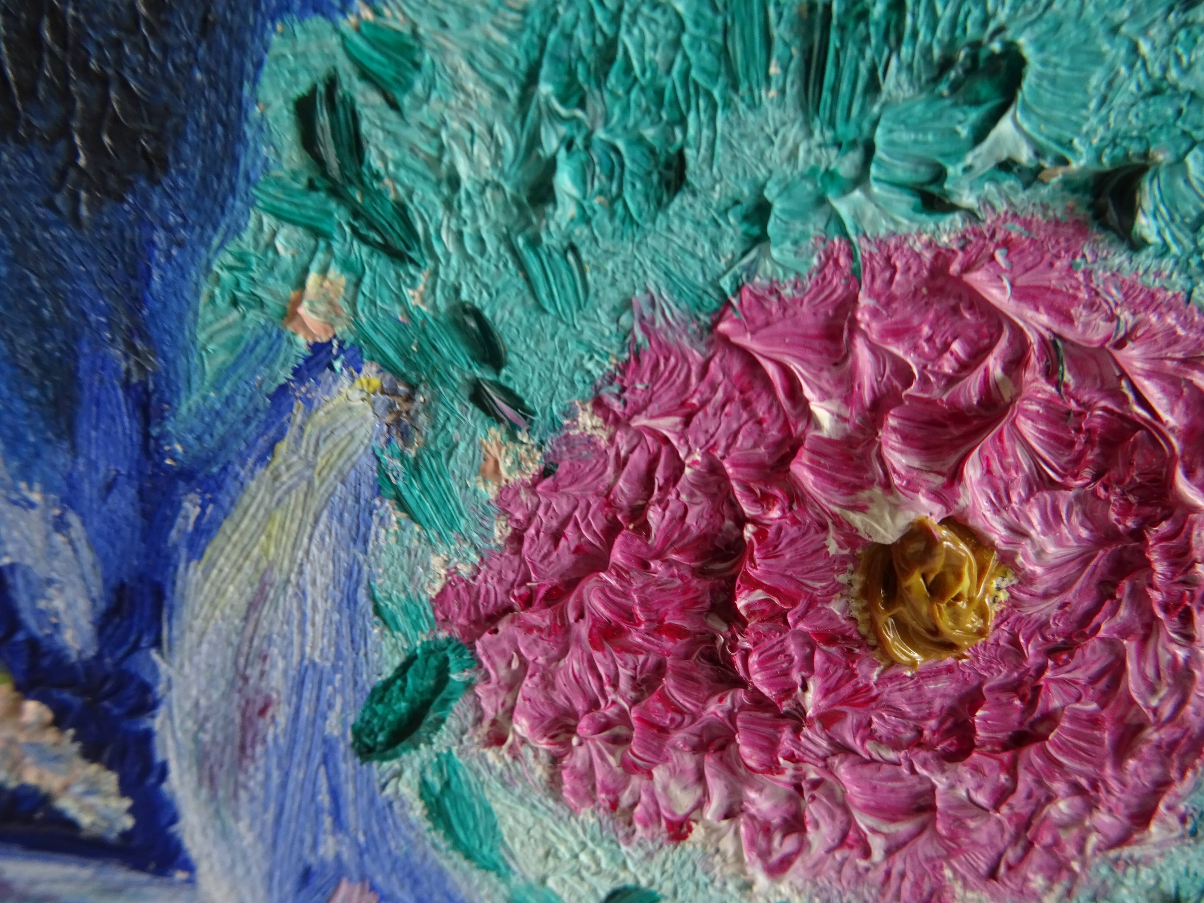Tableau bouquet de fleurs signé Cabrera