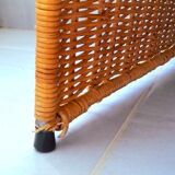 Wicker bedside table or side table from the 1960s.