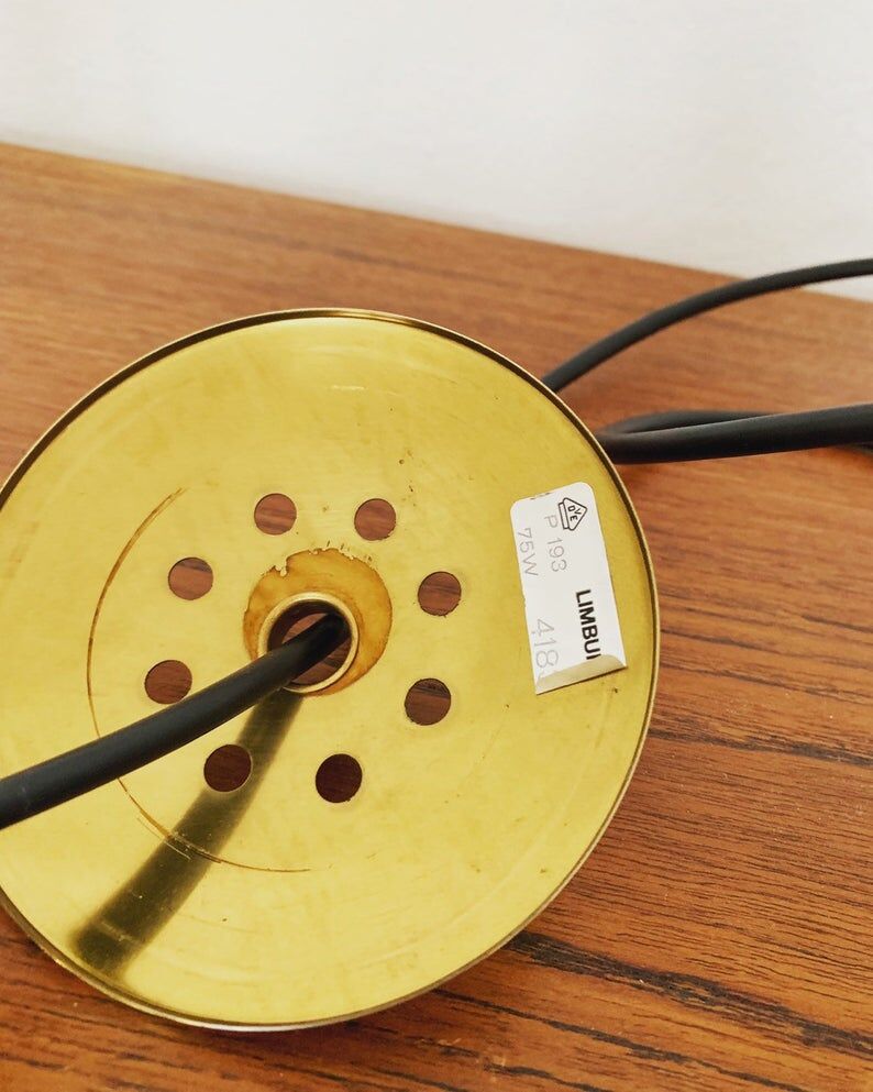 Mid Century Modern iron ring design pendant lamp by Glashütte Limburg