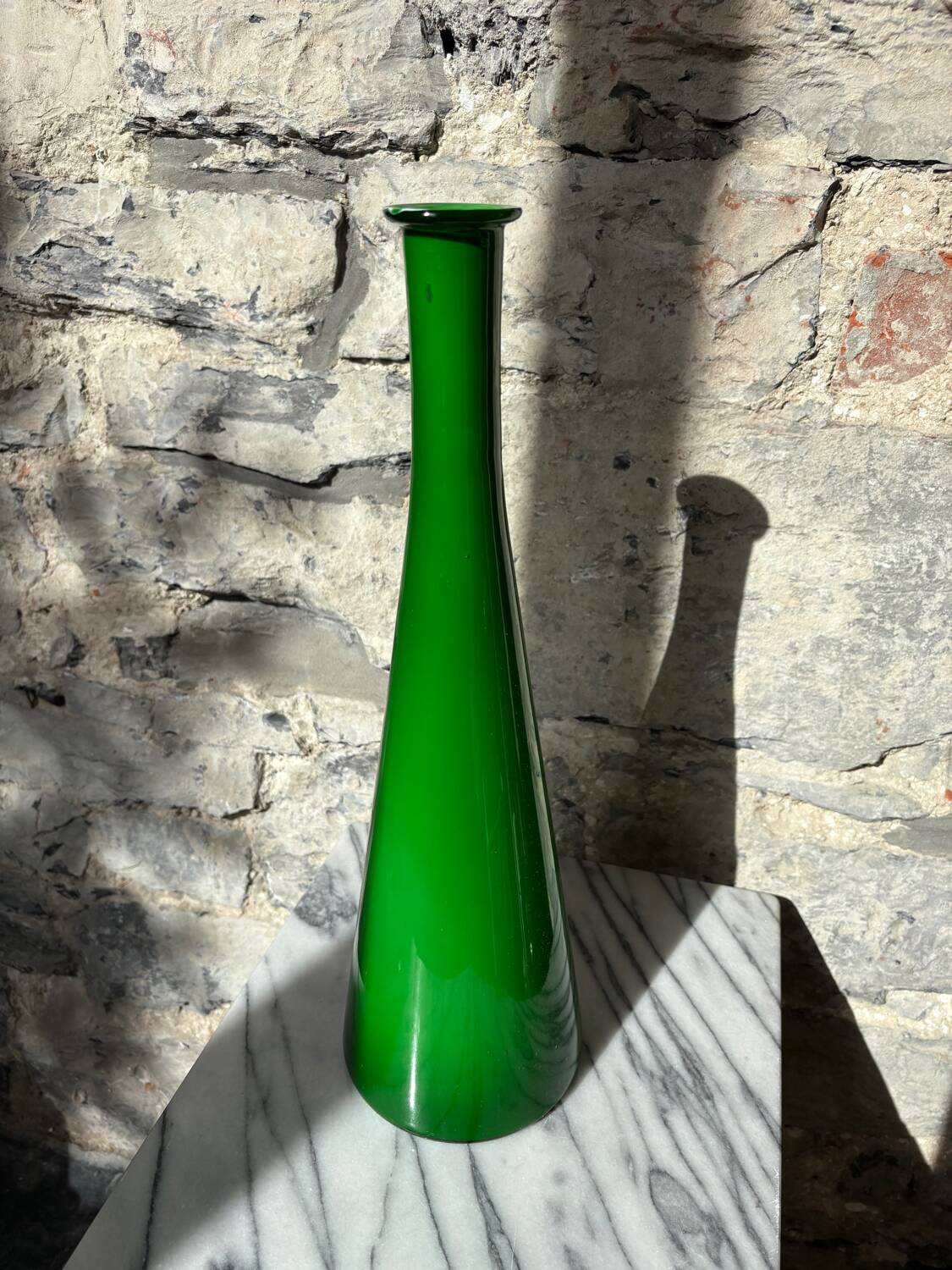 Bright green “Opalino Italy” vase