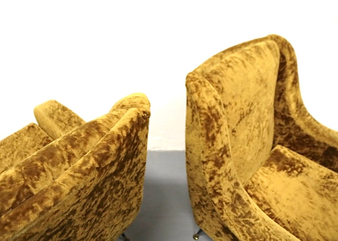 Pair set of 2 armchairs, italy 1950s