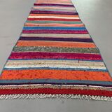 Old Turkish narrow Kilim Runner 262x51 cm shabby chic, vintage kelim