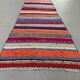 Old Turkish narrow Kilim Runner 262x51 cm shabby chic, vintage kelim