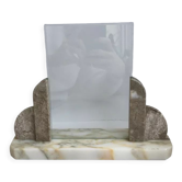 Photo frame in glass and marble art deco 30s