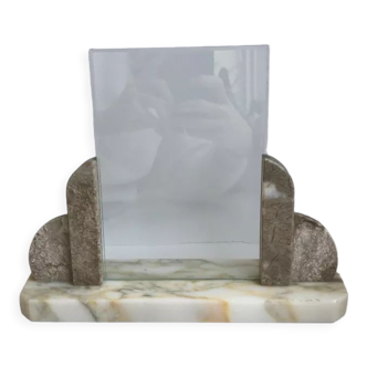 Photo frame in glass and marble art deco 30s