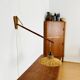 Lampe murale en teck et raffia ajustable