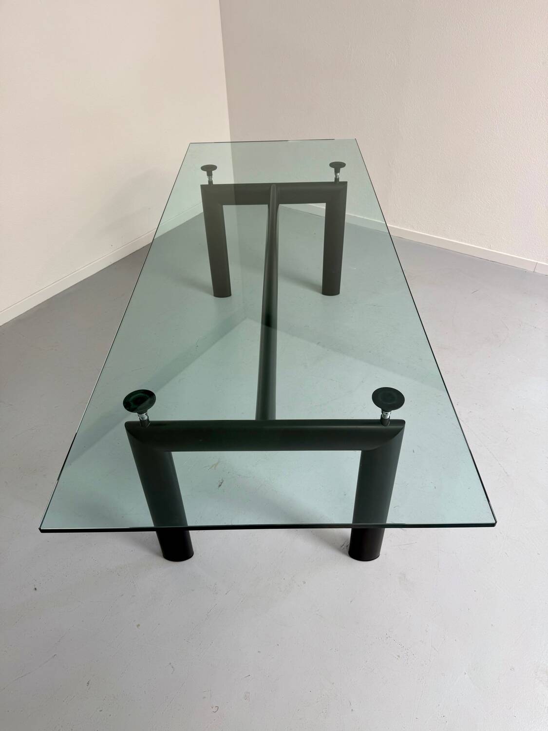 Le Corbusier Cassina LC6 vintage glass dining table