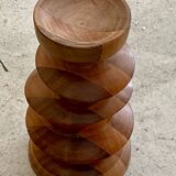 Turned wooden candle holder