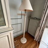 Roche Bobois bleached wooden floor lamp and ivory fabric lampshade