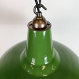 Suspension industrielle en émail vert de Jackson Electrical Co., années 1960