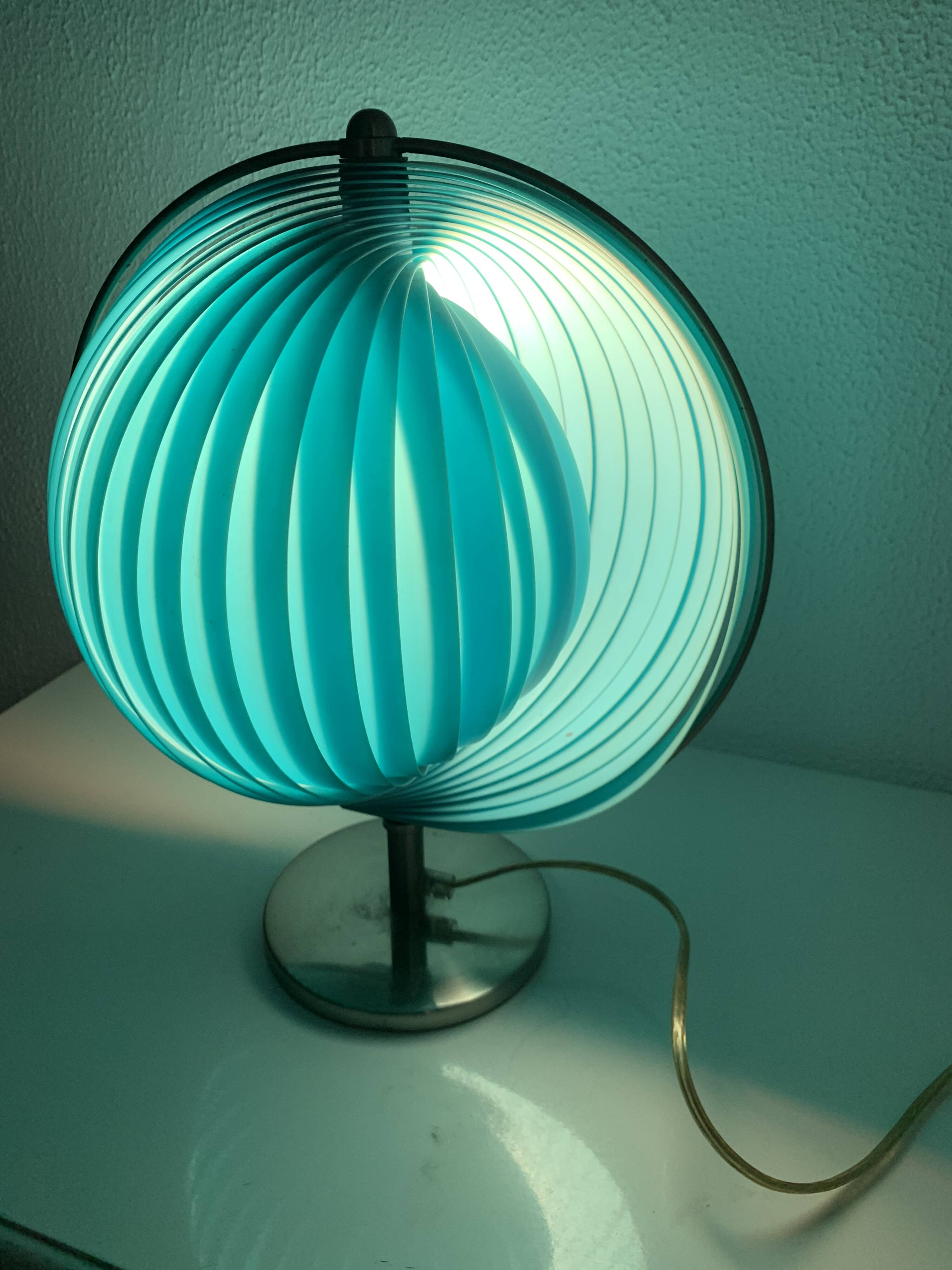 Lampe Kare Moon bleue, 1980
